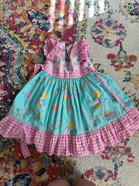 Eleanor Rose | Birthday Dress | Pink & Aqua | sz 4-5
